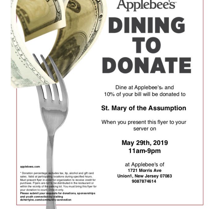 Applebee’s Dining to Donate – May 29th